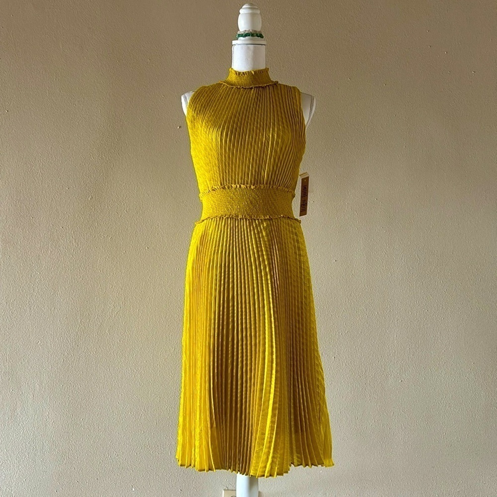 *NWT Nanette Lepore Accordion Pleated Dress Eve Green Size 8